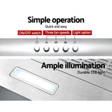 Devanti 600mm Range Hood 60cm Rangehood Stainless Steel - 45-Degree Angle