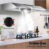 Devanti 900mm Range Hood 90cm Rangehood Stainless Steel - Side View
