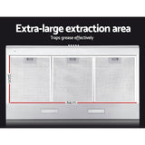 Devanti 900mm Range Hood 90cm Rangehood Stainless Steel - Top-Down View