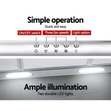 Devanti 900mm Range Hood 90cm Rangehood Stainless Steel - Rear View