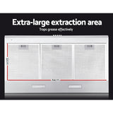 Devanti 900mm Range Hood 90cm Rangehood Stainless Steel - Top-Down View