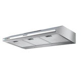 Devanti 900mm Range Hood 90cm Rangehood Stainless Steel - Low Angle