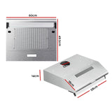 Devanti 60cm Stainless Steel Kitchen Canopy Range Hood with LED Lighting and Powerful Extraction