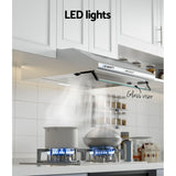 Devanti 60cm Stainless Steel Kitchen Canopy Range Hood with LED Lighting and Powerful Extraction