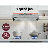 Devanti 60cm Stainless Steel Kitchen Canopy Range Hood with LED Lighting and Powerful Extraction - Top-Down View