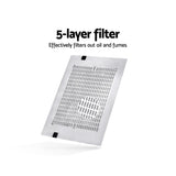 Devanti 60cm Stainless Steel Kitchen Canopy Range Hood with LED Lighting and Powerful Extraction - 45-Degree Angle