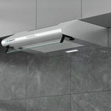 Devanti 60cm Stainless Steel Kitchen Canopy Range Hood with LED Lighting and Powerful Extraction - Close-Up Angle