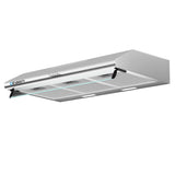 Devanti 900mm Range Hood 90cm Rangehood Stainless Steel - Low Angle