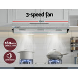 Devanti 900mm Range Hood 90cm Rangehood Stainless Steel - Top-Down View