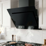 Devanti 900mm Range Hood 90cm Rangehood Glass Black