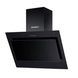 Devanti 900mm Range Hood 90cm Rangehood Glass Black - Close-Up Angle