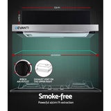 Devanti 600mm Range Hood 60cm Slide out Rangehood Stainless Steel - Side View