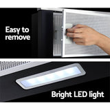 Devanti 600mm Range Hood 60cm Slide out Rangehood Stainless Steel - Rear View