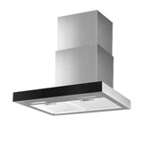 Devanti 600mm Range Hood 60cm Rangehood Glass Stainless Steel - Close-Up Angle