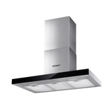 Devanti 900mm Range Hood 90cm Rangehood Glass Stainless Steel - Low Angle