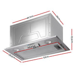 Devanti 520mm Range Hood 52cm Rangehood Stainless Steel - Front View