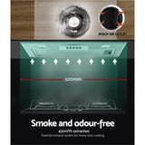 Devanti 520mm Range Hood 52cm Rangehood Stainless Steel - Top-Down View