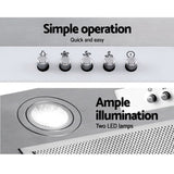 Devanti 520mm Range Hood 52cm Rangehood Stainless Steel - 45-Degree Angle