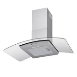 Devanti 90cm Range Hood Curved Glass Canopy Rangehood Kitchen Exhaust Fan - Extra Image