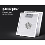 Devanti 900mm Range Hood 90cm Rangehood Glass Canopy - 45-Degree Angle