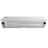 Devanti 900mm Range Hood 90cm Slide out Rangehood Stainless Steel - Side View