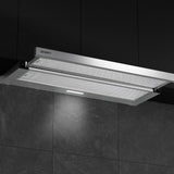 Devanti 900mm Range Hood 90cm Slide out Rangehood Stainless Steel - Close-Up Angle