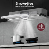 Devanti 900mm Range Hood 90cm Slide out Rangehood Stainless Steel - Top-Down View