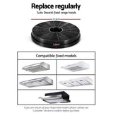 Devanti 17cm Range Hood Carbon Charcoal Filters Replacement X2 - Front View