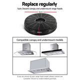 Devanti 16cm Range Hood Carbon Charcoal Filters Replacement X2 - Front View