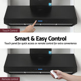 Devanti 1500mm Commercial BBQ Range Hood Dual Motor W/ Remote Control Black - Rear View