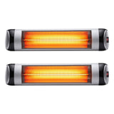 Devanti 2PCS Electric Radiant Strip Heater Outdoor Indoor Patio Infrared Heaters 2000W