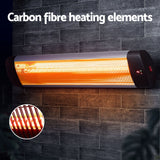 Devanti 2PCS Electric Radiant Strip Heater Outdoor Indoor Patio Infrared Heaters 3000W - Top-Down View