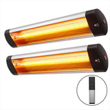 Devanti 2PCS Electric Radiant Strip Heater Outdoor Indoor Patio Infrared Heaters 3000W - Close-Up Angle