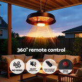 Devanti 2000W Outdoor Electric Patio Heater Ceiling Mount with LED Light Remote - Top-Down View