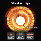 Devanti 2000W Outdoor Electric Patio Heater Ceiling Mount with LED Light Remote - Rear View