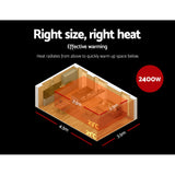 Devanti Electric Radiant Strip Heater Outdoor 2400W - Top-Down View
