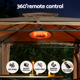 Devanti 1500W Hanging Electric Patio Heater - Top-Down View