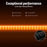 Devanti 2PCS Electric Strip Heater Radiant Infrared Heaters 2000W - 45-Degree Angle