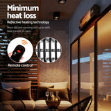 Devanti 2PCS Electric Strip Heater Radiant Infrared Heaters 2000W - Rear View