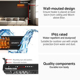 Devanti 2PCS Electric Strip Heater Radiant Infrared Heaters 2000W - Low Angle