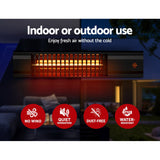 Devanti Electric Strip Heater Radiant Heaters 2000W - Rear View