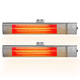 Devanti 2PCS Electric Strip Heater Radiant Infrared Heaters Remote Control 2000W - Side View