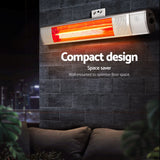 Devanti 2PCS Electric Strip Heater Radiant Infrared Heaters Remote Control 2000W - Top-Down View