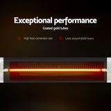 Devanti 2PCS Electric Strip Heater Radiant Infrared Heaters Remote Control 2000W - 45-Degree Angle