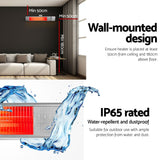 Devanti 2PCS Electric Strip Heater Radiant Infrared Heaters Remote Control 2000W - Extra Image
