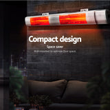 Devanti Electric Strip Heater Infrared Radiant Heaters 3000W - Top-Down View