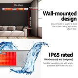 Devanti Electric Strip Heater Infrared Radiant Heaters 3000W - Rear View