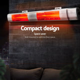 Devanti 2PCS Electric Strip Heater Radiant Infrared Heaters Remote Control 3000W - Top-Down View