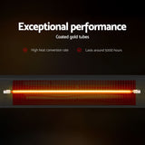 Devanti 2PCS Electric Strip Heater Radiant Infrared Heaters Remote Control 3000W - 45-Degree Angle