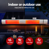 Devanti 2PCS Electric Strip Heater Radiant Infrared Heaters Remote Control 3000W - Low Angle